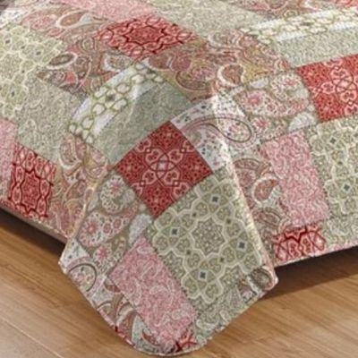 Kit Cobre Leito Colcha Mix King Estampado Dupla Face Floral 3 Peças - Lúcia