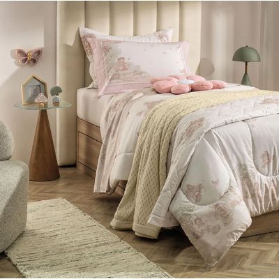 Colcha Casal Infantil Algodão 200 Fios Jardim Karsten