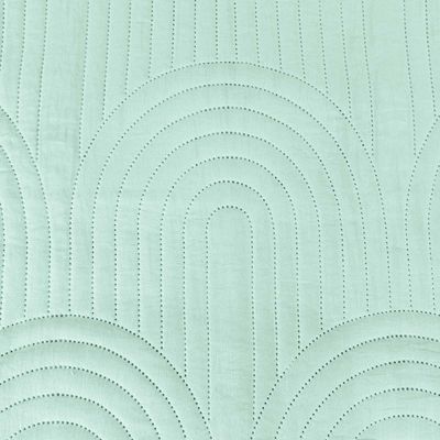 Kit Cobre Leito Colcha Arcos Casal Padrão Dupla Face Matelado 200 Fios 3 Peças Verde