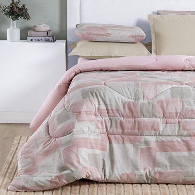 Edredom Cobertor Maris Super King Percalle 200 Fios Estampado Quadri Rosê