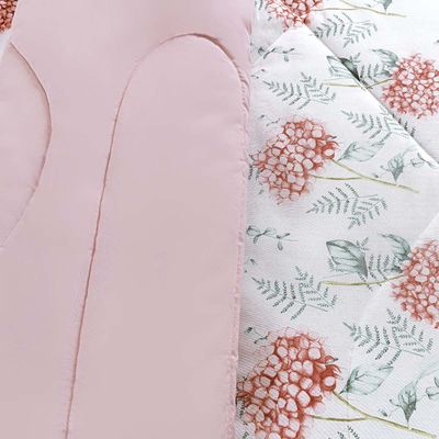 Edredom Cobertor Maris Super King Percalle 200 Fios Estampado Floral  Hortênsia Salmão
