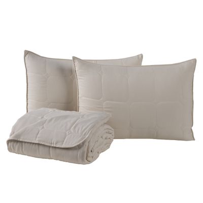 Kit Cobre Leito Colcha Speciale Casal Matelado Toque Acetinado 400 Fios 3 Peças Palha