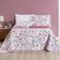 Kit Cobre Leito Colcha Celi Casal Padrão Dupla Face Micropercal 200 Fios 3 Peças Bothanica Floral Rosa