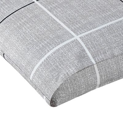Jogo Cama Lençol Celi Casal Padrão Estampado Micropercal 200 Fios 4 Peças Xadrez Grid Cinza