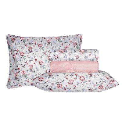 Jogo de Cama Duplo Casal 4 Peças 140 Fios 250x220cm Catarina Realce Premium - Sultan