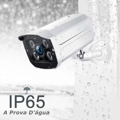 Câmera de segurança HD 1080P impermeável WiFi externa com áudio, infravermelho e grava em nuvem