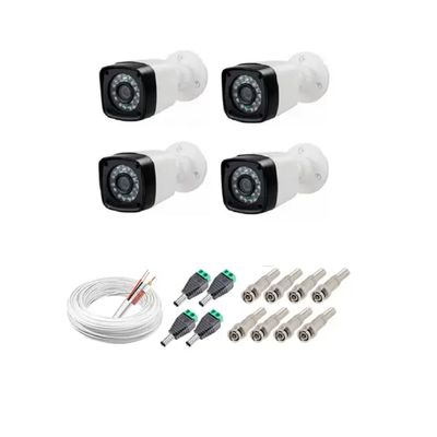 Kit 4 Câmeras De Segurança Residencial e comercial hd + cabo + conectores