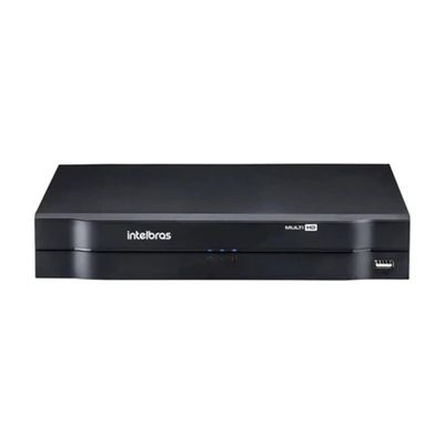 Kit 8 Câmeras + DVR Intelbras + Câmeras HD 720p 20m Infravermelho + Fonte, Cabos e Acessórios