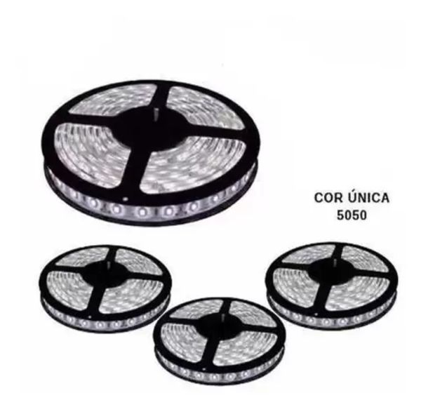 Kit 3 Fita Led Rolo 5m 5050 Branco Frio A Prova D'agua