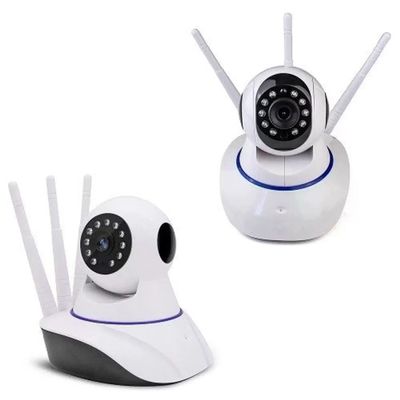 kit 2 Câmeras Robo Ip 3 Antena Wifi Wireles Hd Audio Visão Noturna