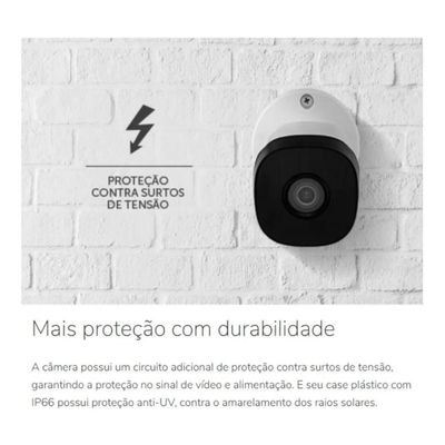 Kit 4 Camera de Seguranca Intelbras Bullet 30m vhd 1130b Externa Dvr 4 canais multi hd