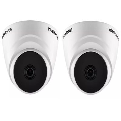 kit 2 Câmera de segurança Intelbras VHL 1220 D com resolução de 2MP visão noturna incluída branca