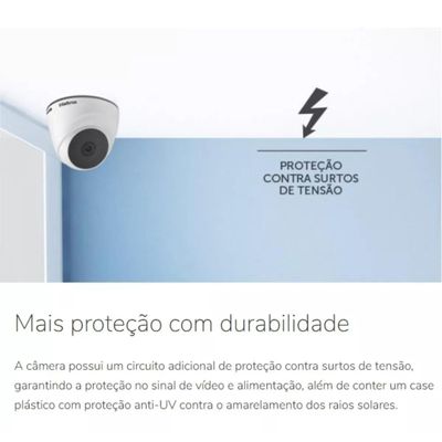 kit 4 Câmera de segurança Intelbras VHL 1220 D com resolução de 2MP visão noturna incluída branca