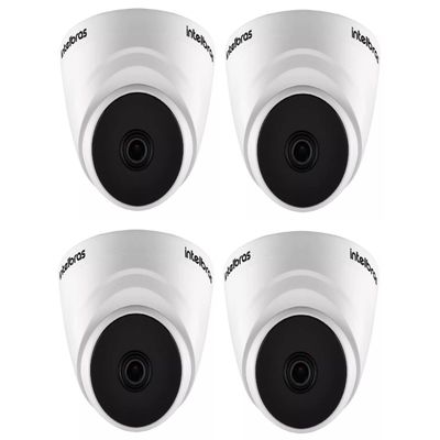 kit 4 Câmera de segurança Intelbras VHL 1220 D com resolução de 2MP visão noturna incluída branca