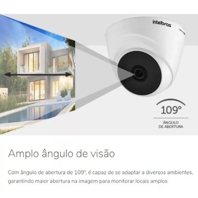 kit 4 Câmera de segurança Intelbras VHL 1220 D com resolução de 2MP visão noturna incluída branca