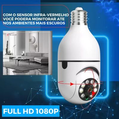 Kit 2 Camera Lampada Segurança Wifi + Cartão De Memória 64gb