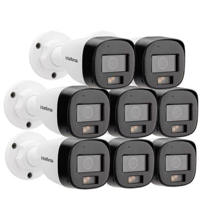 Kit Intelbras 4 Câmeras de Segurança 3220 B Multi-hd Vhd Full Color Com Microfone e Áudio 20m Branca
