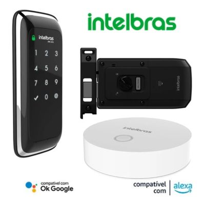 Kit Fechadura Digital Intelbras Ifr1001 Com Ica1001