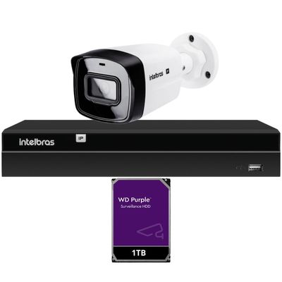 Kit 1 Câmera IP Vipc 1230B Intelbras NVD 1404P HD 1TB Purple