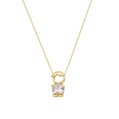 Colar mae e filho com cristal banhado em Ouro 18k