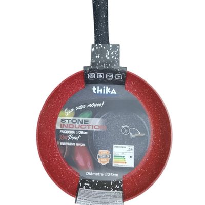 Frigideira em Alumínio Antiaderente Multifuncional 26cm - Vermelha
