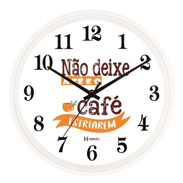 Relógio De Parede Herweg Ref: 660148-021 Branco Fé e Café