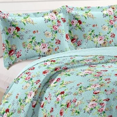 Kit Cobre Leito Colcha Casa Scarpa Mix Queen Estampado Dupla Face Floral 3 Peças - Luiza