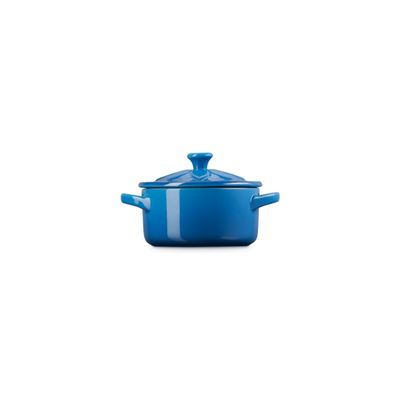 MINI COCOTTE SUNFLOWER LE CREUSET EM CERÂMICA 10CM 250ML AZUL MARSEILLE