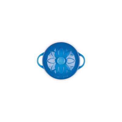 MINI COCOTTE SUNFLOWER LE CREUSET EM CERÂMICA 10CM 250ML AZUL MARSEILLE