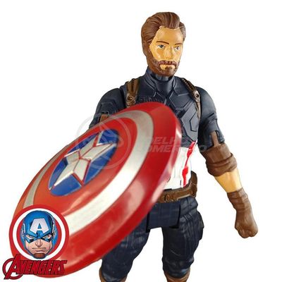 Brinquedo Boneco Vingadores Capitão America 29Cm