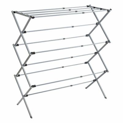 Varal Chao Roupas Dobravel Secador Telescopico Vertical Extensivel 11 Grades Portatil