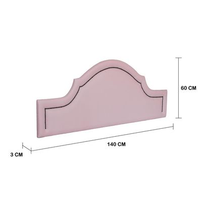 Cabeceira Casal Provençal Luxo 140x60 Courino Rosa - Tachas Fumê