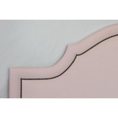Cabeceira Casal Provençal Luxo 140x60 Courino Rosa - Tachas Fumê