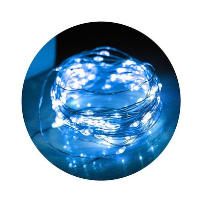 Pisca De Led Rolha P- Garrafa Fio De Fada 20l 2 Metros Bateria Cores Azul