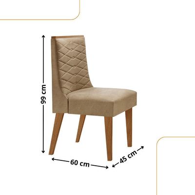 Mesa Liz 120 Mdf Canto Copo E Com 4 Cadeiras Safira Turim 07 Naturalle