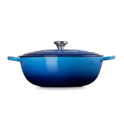 PANELA LE CREUSET MARMITA SIGNATURE GOURMET EM FERRO FUNDIDO 32CM AZURE BLUE 21114322202430