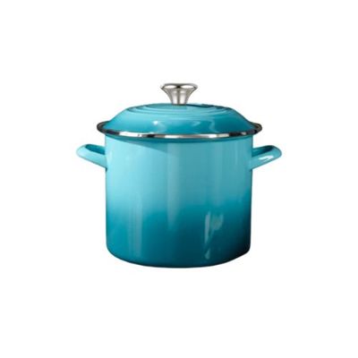 STOCKPOT LE CREUSET EM AÇO ESMALTADO COM PEGADOR EM AÇO INOX 7,6L 22CM AZUL CARIBE 56000081702203