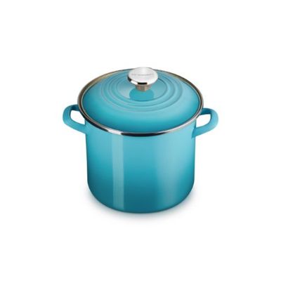 STOCKPOT LE CREUSET EM AÇO ESMALTADO COM PEGADOR EM AÇO INOX 7,6L 22CM AZUL CARIBE 56000081702203