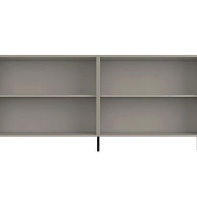 Aparador Buffet Sala de Jantar 4 Portas Brise Pés Industrial Preto Naim I03 Grigio - Lyam Decor