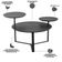 Mesa de Centro Para Sala de Estar 3 em 1 Pés Metálicos Dari A03 Nero Preto - Lyam Decor