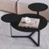 Mesa de Centro Para Sala de Estar 3 em 1 Pés Metálicos Dari A03 Nero Preto - Lyam Decor