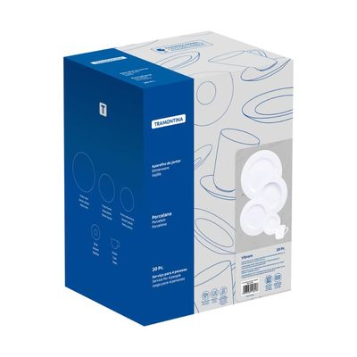Aparelho de Jantar Tramontina Vibrare em Porcelana Decorada 20 Peças