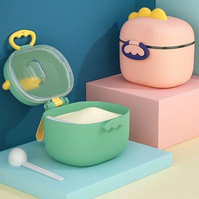 Pote Dosador Infantil De Leite Em Pó Rosa P Com Colher Medidora E Tampa Vedada