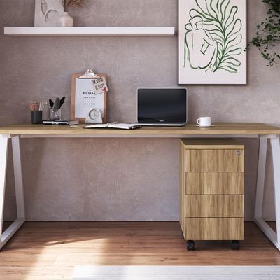 Gaveteiro 4 Gavetas Office 36 Cm 25908 Artesano Nogal Sevilha