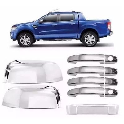 Kit Aplique Cromado Maçaneta Retrovisor Traseira Ranger 2014