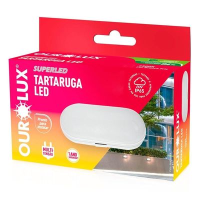 Luminária Tartaruga Led Oval 8 Watts Bivolt 6500k - 05800 - Ourolux