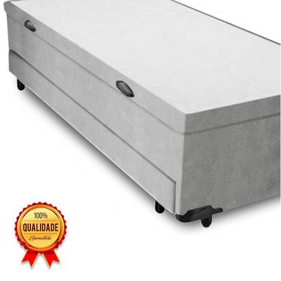 Bicama Box Com Baú Solteirão Cinza 96x203x44 V-store