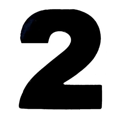 Número 2 Em Acm Preto 185mm - 685-2 - Numeral