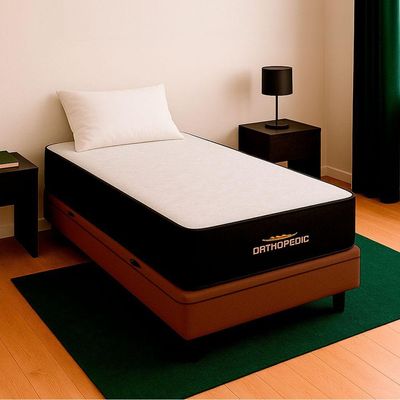 Cama Box Solteirão E Colchão Orthopedic D33 V-store Marrom