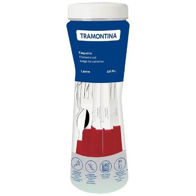 Faqueiro Leme Com 16 Peças Vermelho - 23198717 - Tramontina